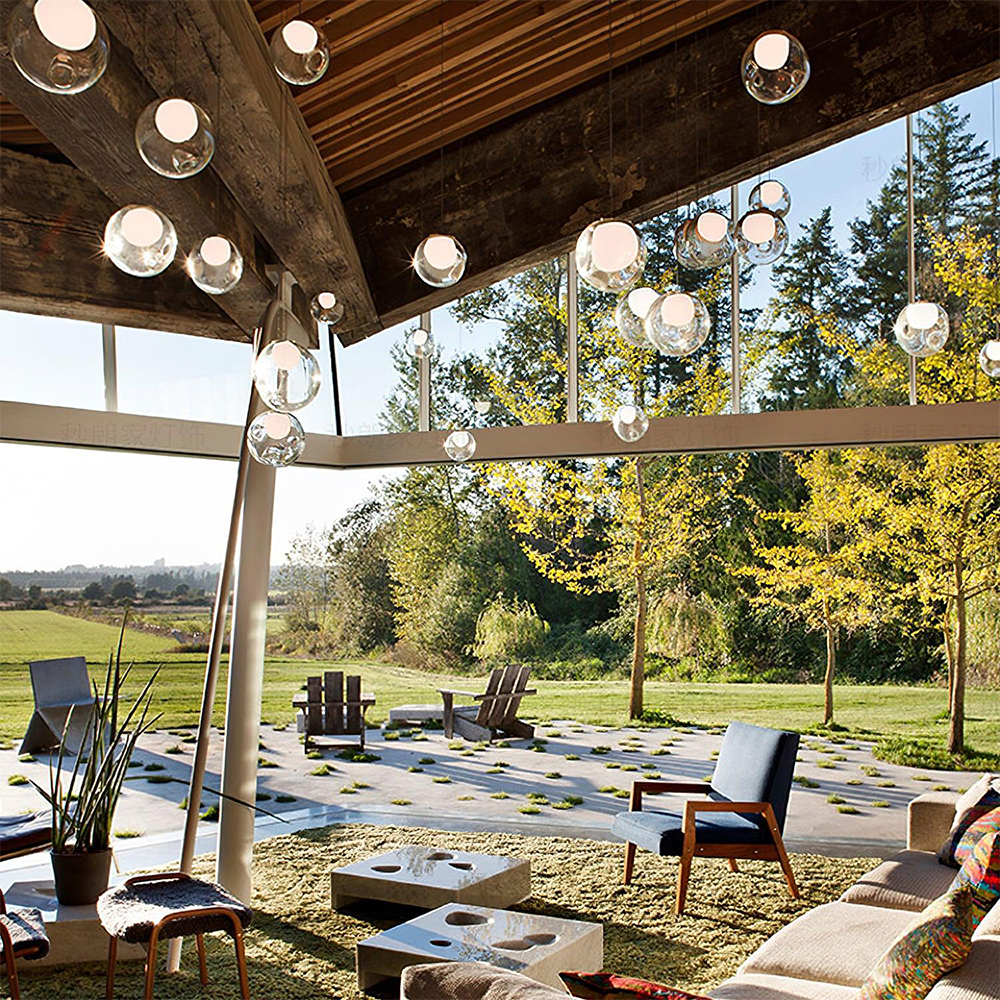 Arisha Multi-Heads Globe Cluster Chandelier Glass Dining Room Living Room - Letslighting