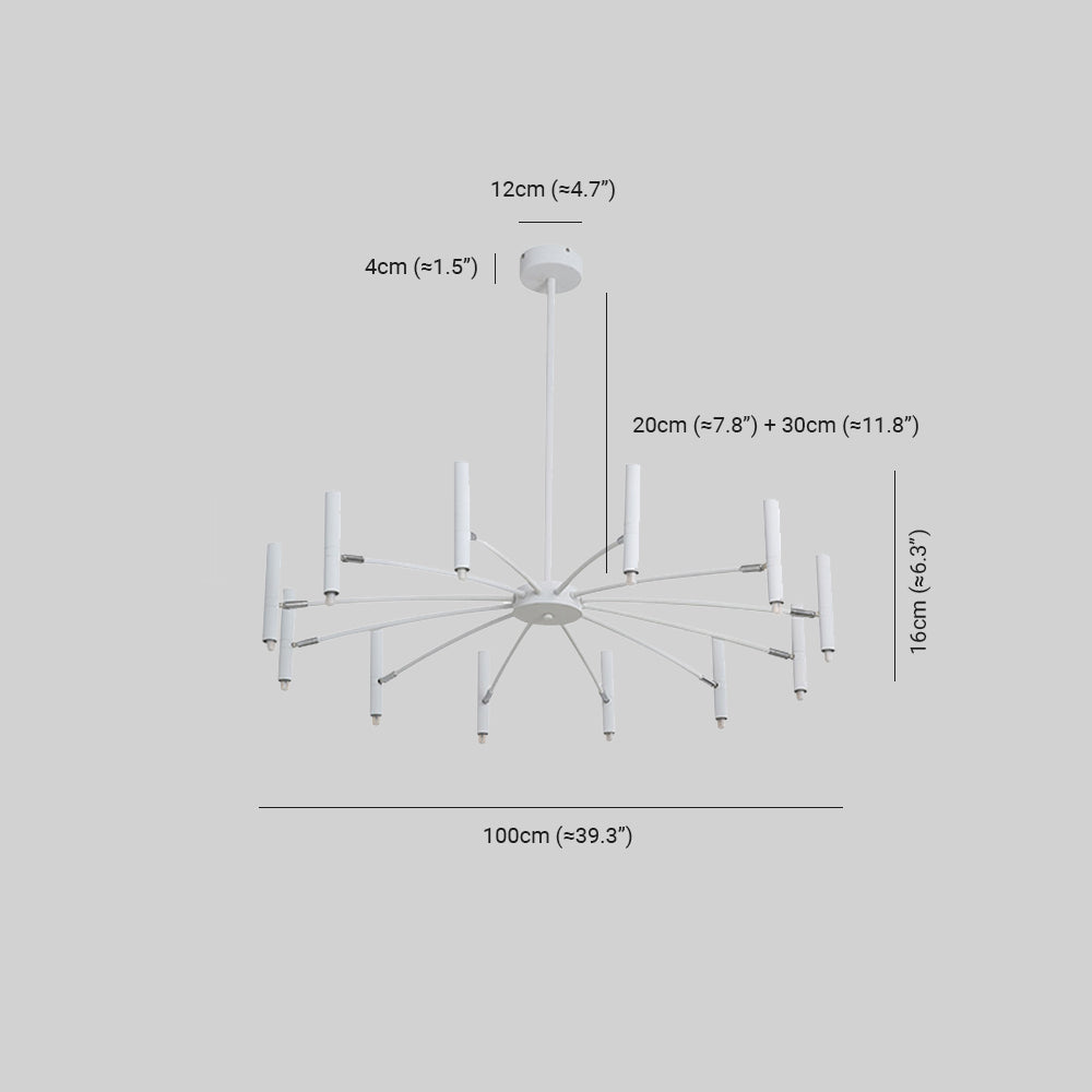 Arisha Modern Blown Linear Metal Chandelier