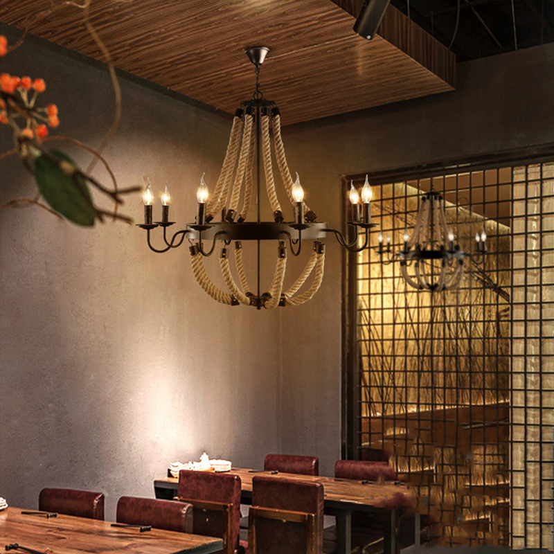 Epoch Vintage Loft Twine Pendant Light Metal Restaurant/Bar - Letslighting