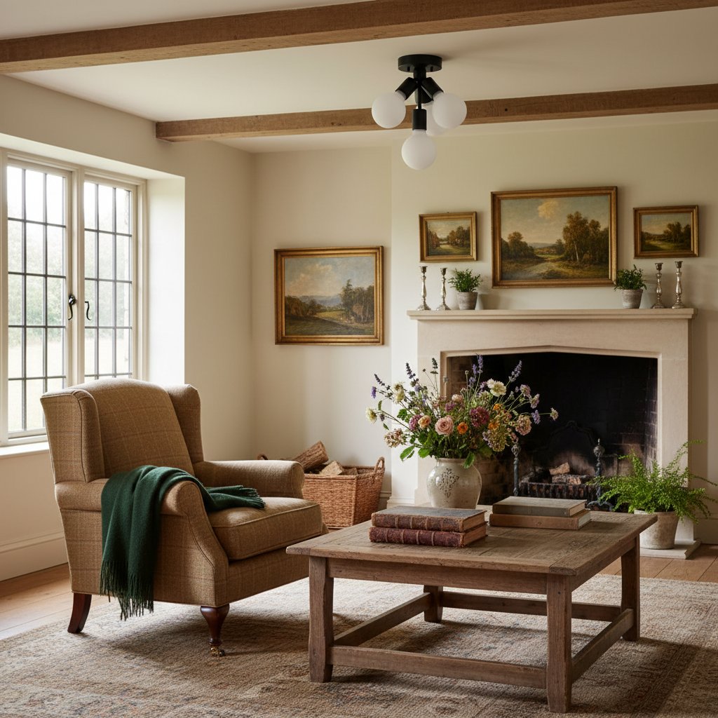 Pearl Opal White Brass Flush Mount Light Living Room