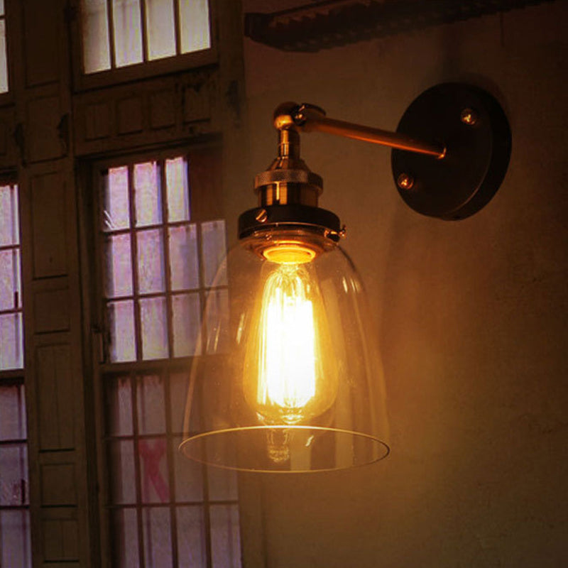 Epoch Retro Vintage Wall Mounted Lamp, Metal & Glass