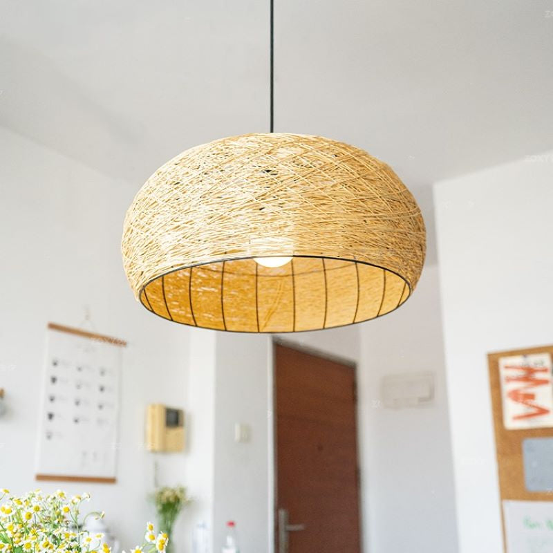 Ritta Design Birds Ritta Metal Rattan LED Pendant Light Dining Room Bedroom