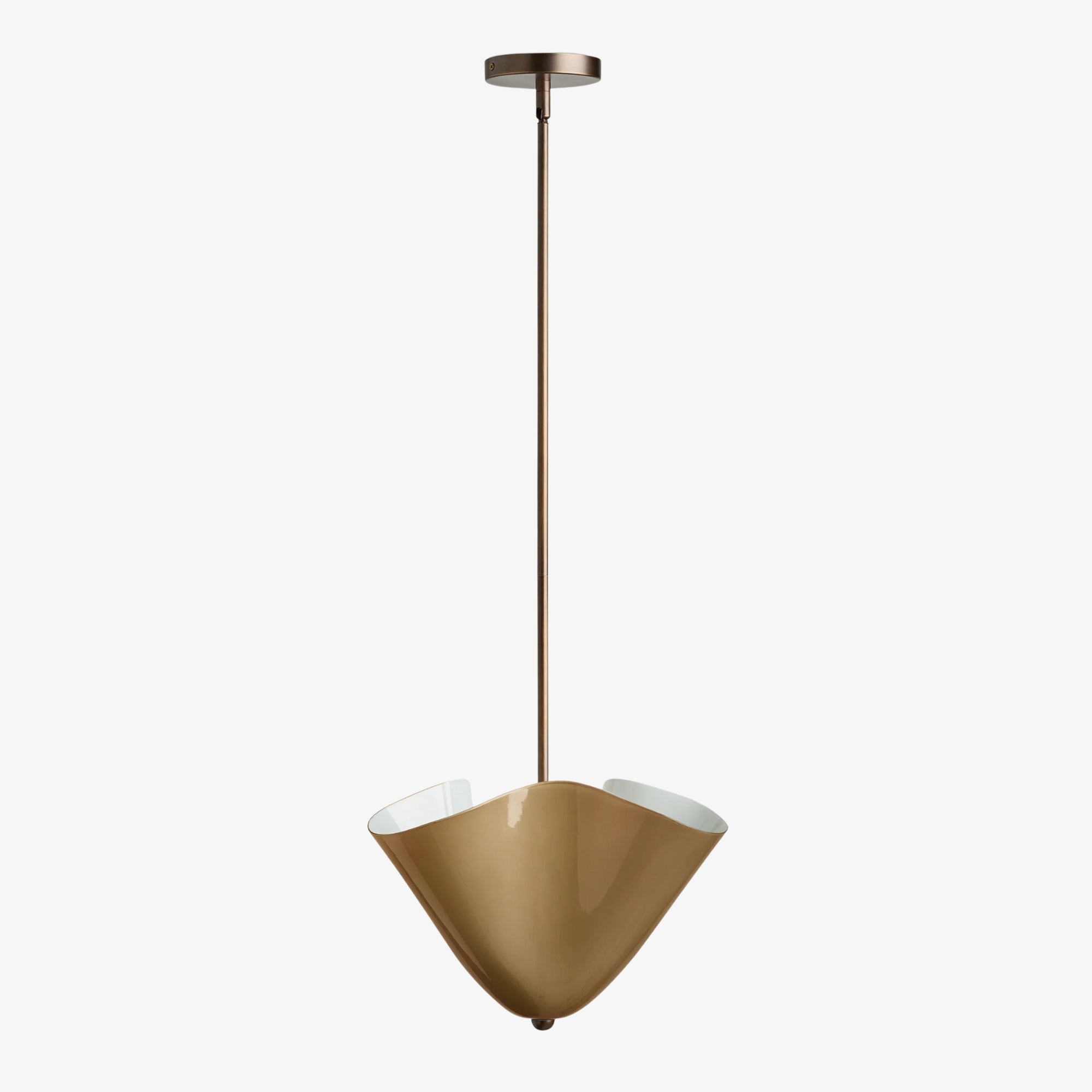 Musa Brass Pendant Light Golden Glass Dining Room