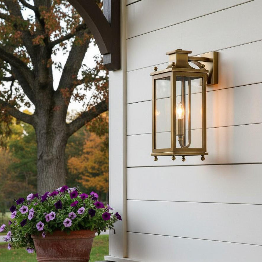Guard Wall Lamp Brass Glass Outdoor