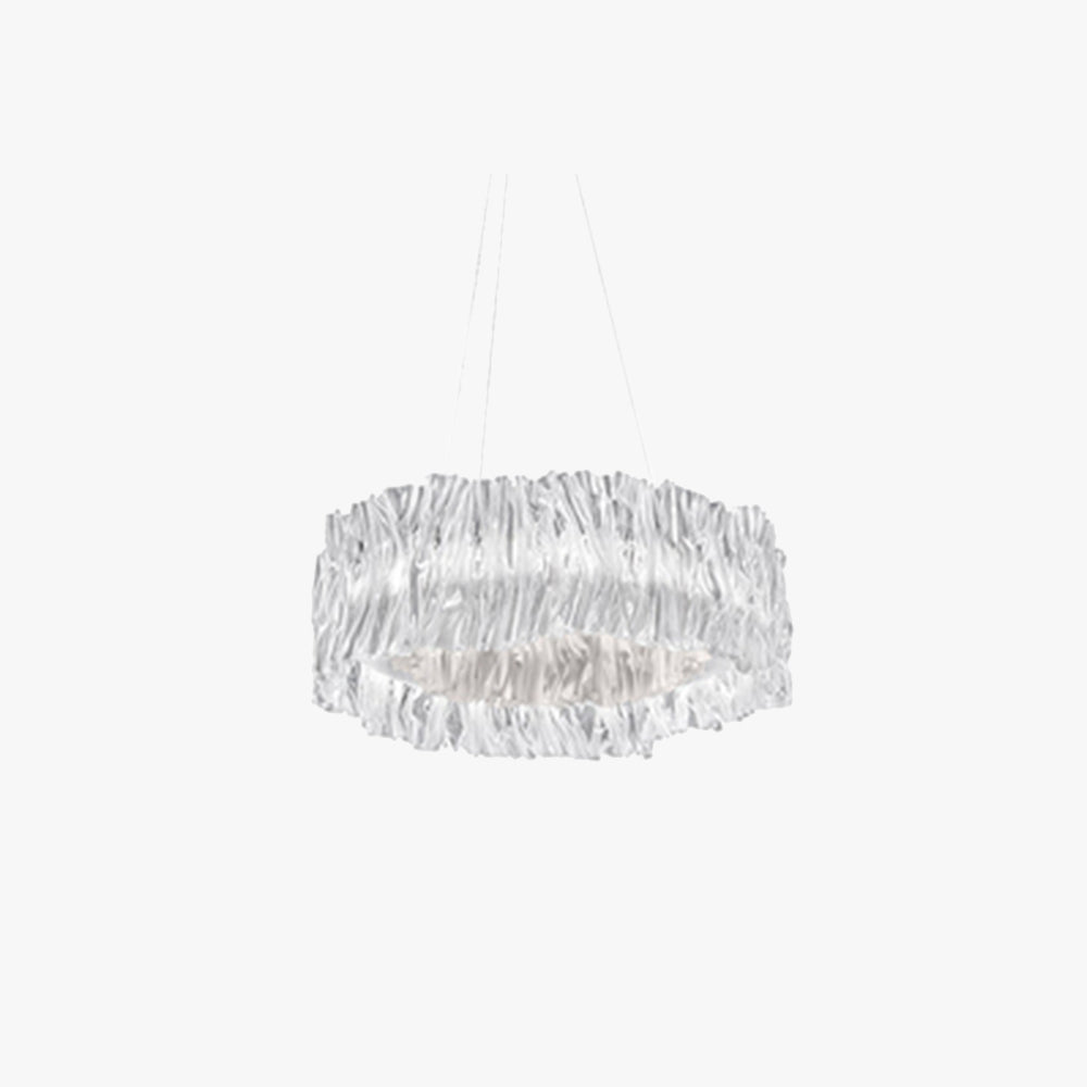 Kristy Modern Luxury Pleated Pendant Light, Circle, Acrylic/Stainless Steel