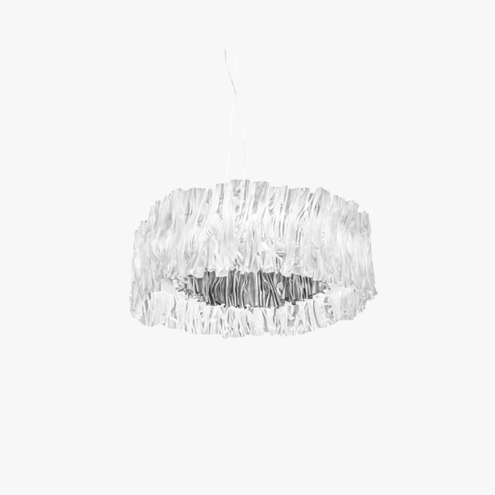 Kristy Modern Luxury Pleated Pendant Light, Circle, Acrylic/Stainless Steel