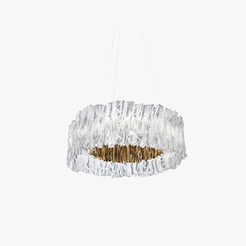 Kristy Modern Luxury Pleated Pendant Light, Circle, Acrylic/Stainless Steel