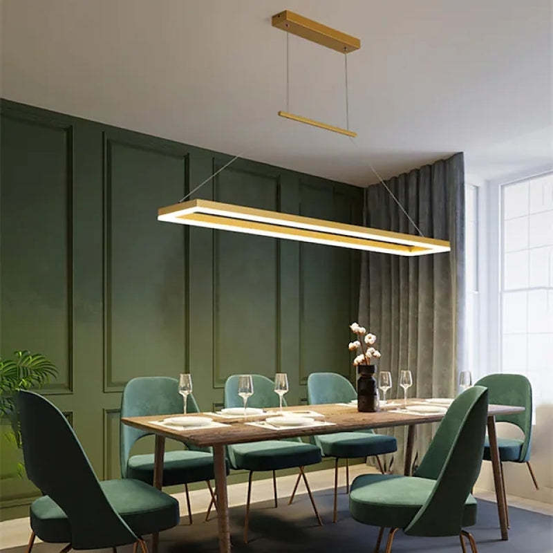 Arisha Modern Rectangular Pendant Light Coffee Dining Room - Letslighting