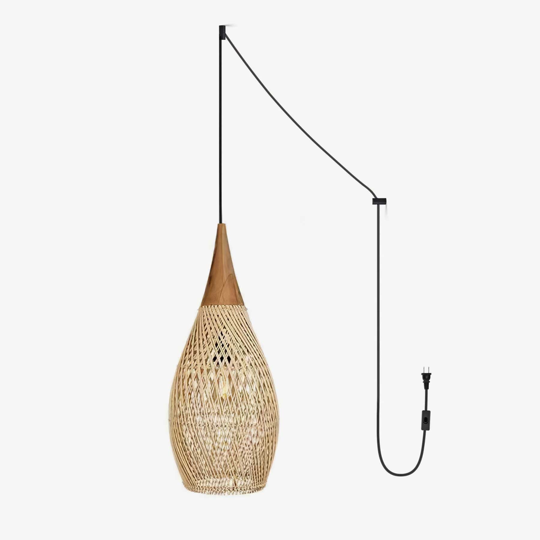 Solara Pendant Lamp Rattan Swag Woven - Letslighting