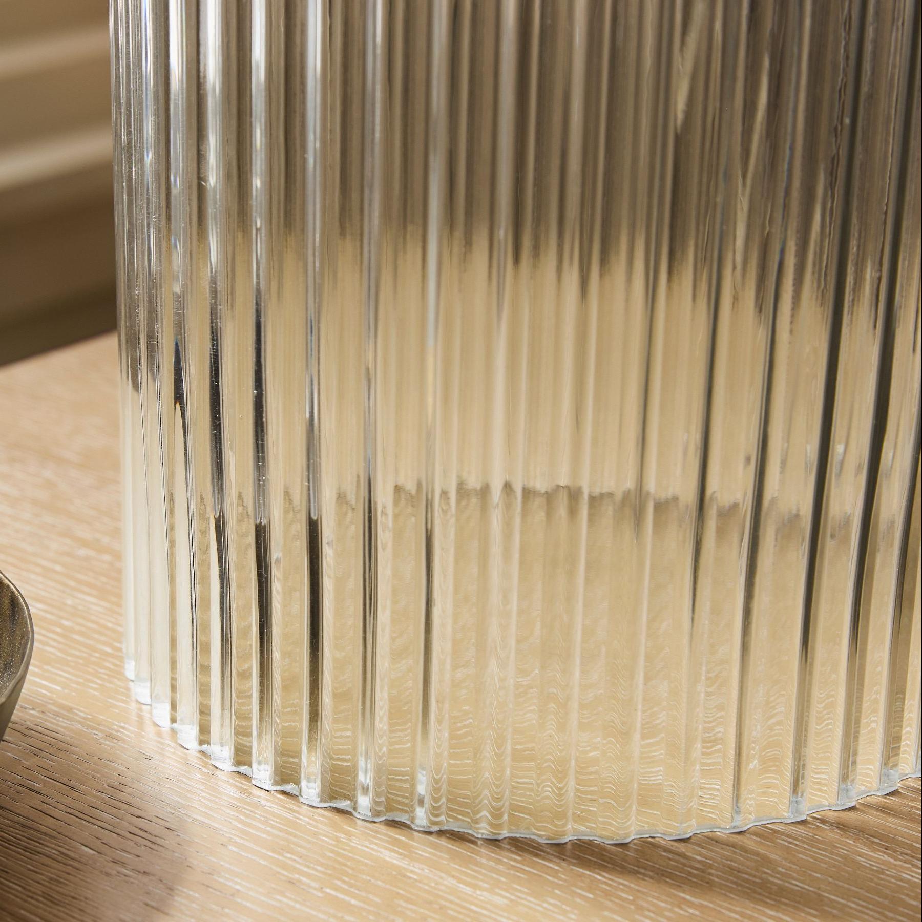Haze Glass Table Lamp with Linen for Living Rooms