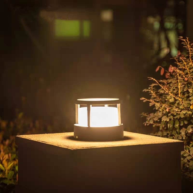 Ray Modern Cube Cylinder Metal Lamp Outdoor