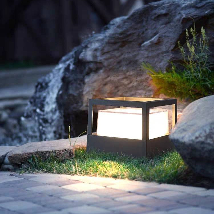 Ray Modern Cube Cylinder Metal Lamp Outdoor