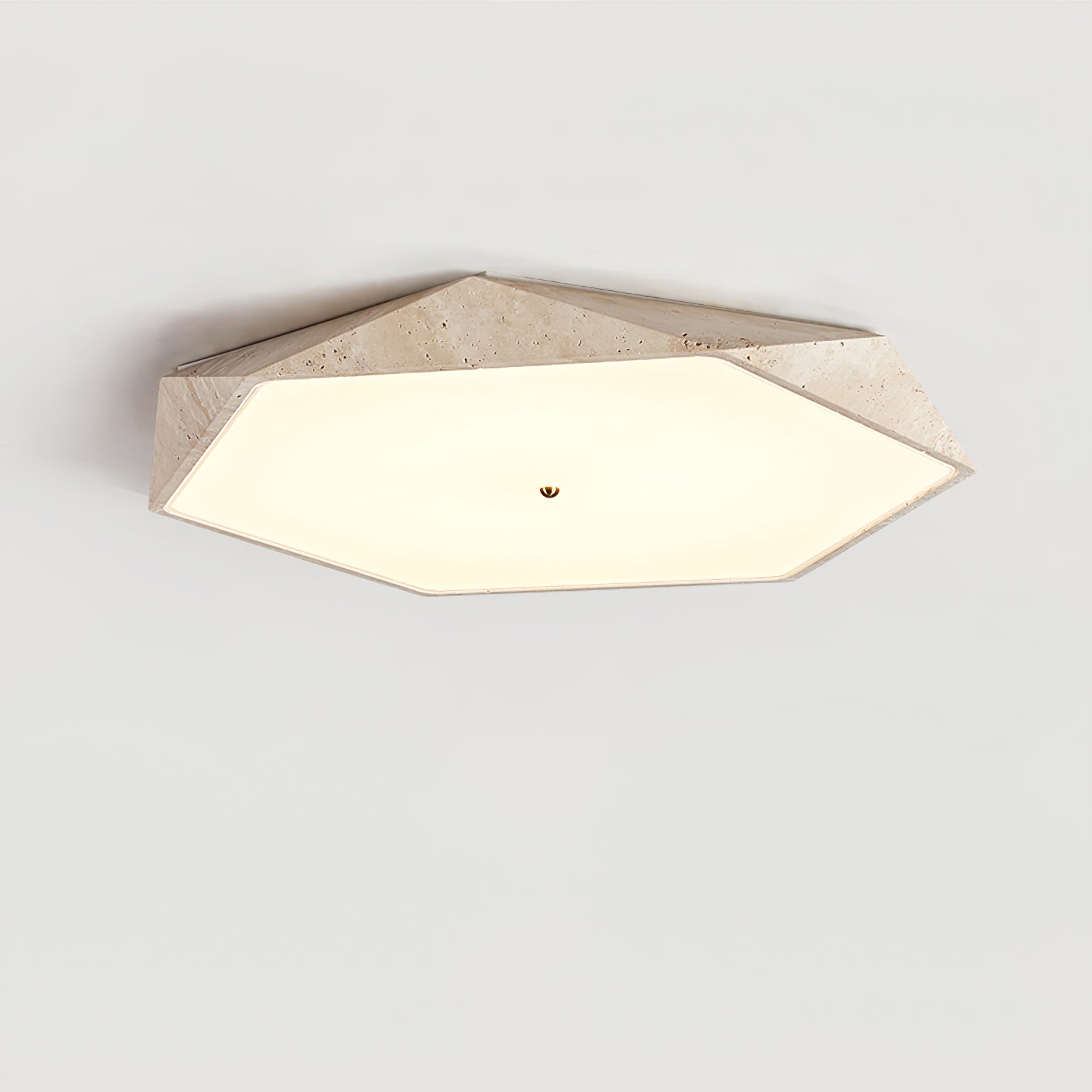 Hexagonal Travertine Ceiling Light