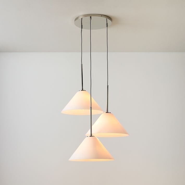 Cone 3-Light Brass Chandelier