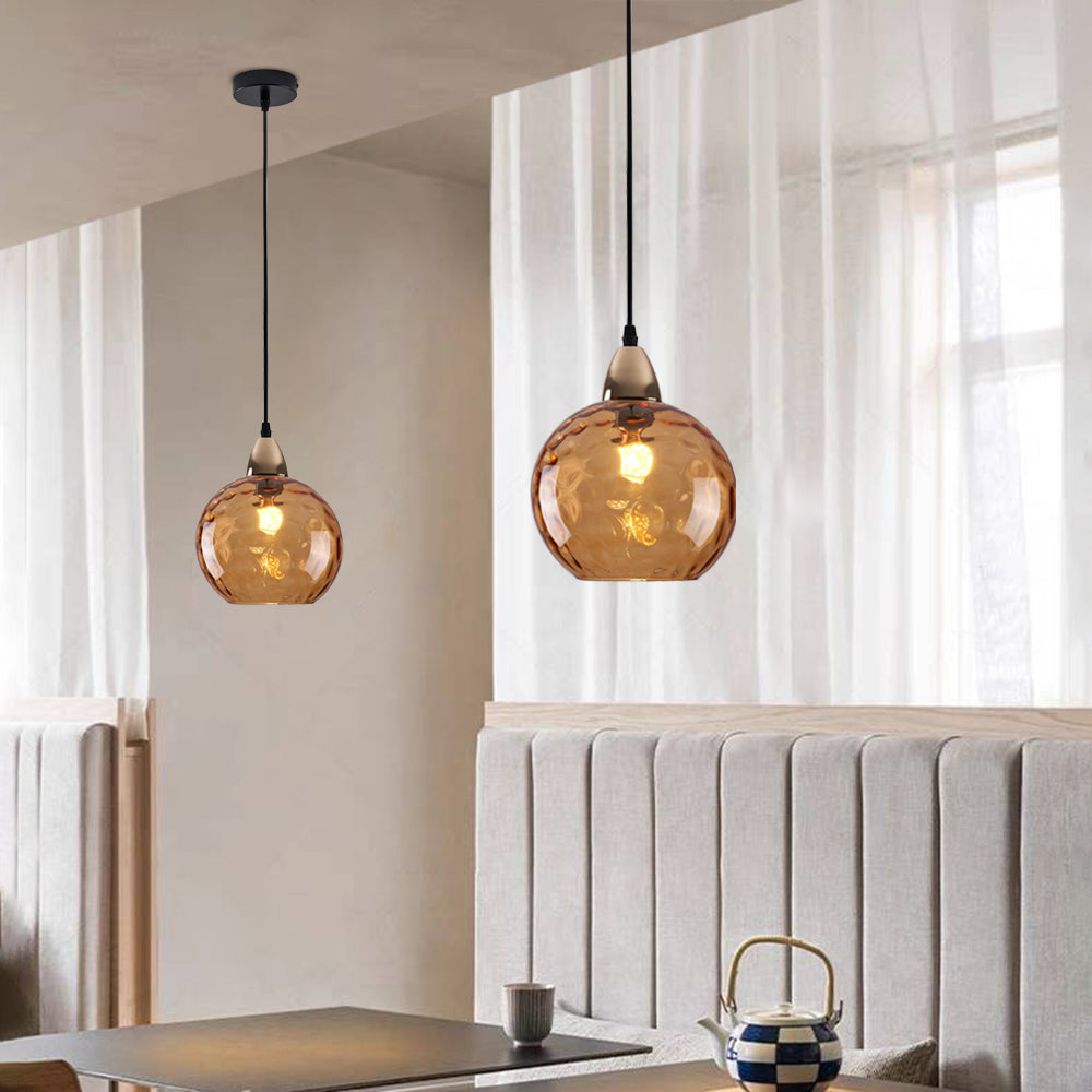 Valentina Colorful Glass Ball Pendant Light Water Ripple Living Room