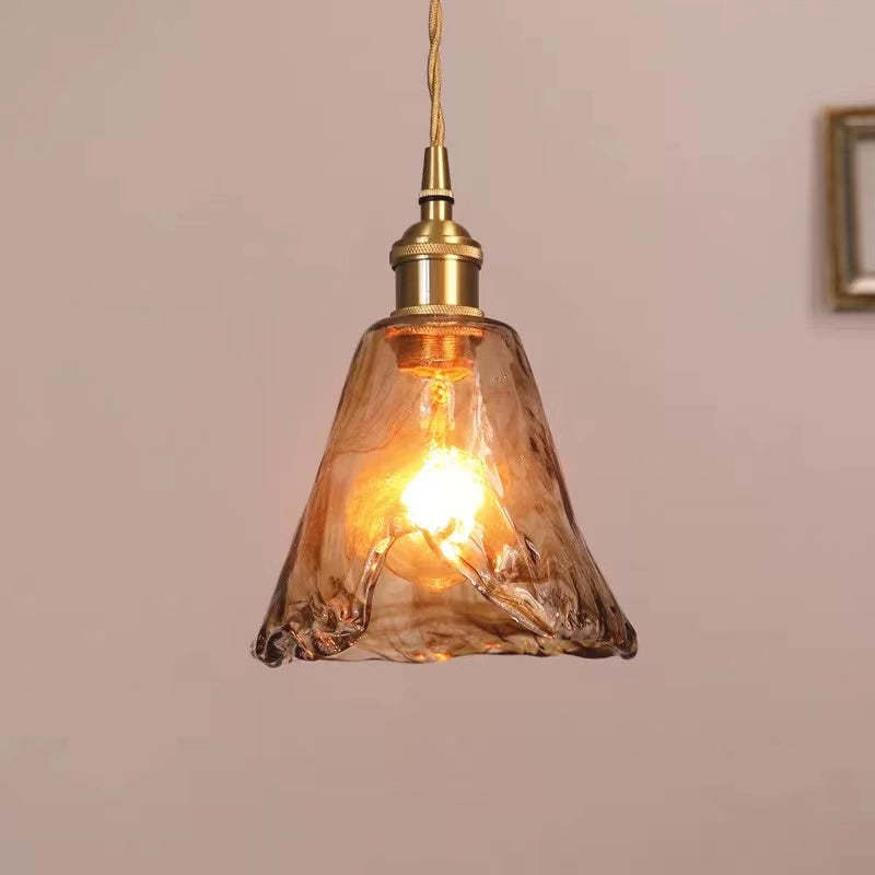 Arisha Vintage Style Industrial Pendant Light Retro Glass Brass - Letslighting