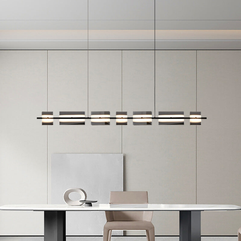 Arisha Modern Nordic Linear Copper Glass Pendant Light Brass - Letslighting