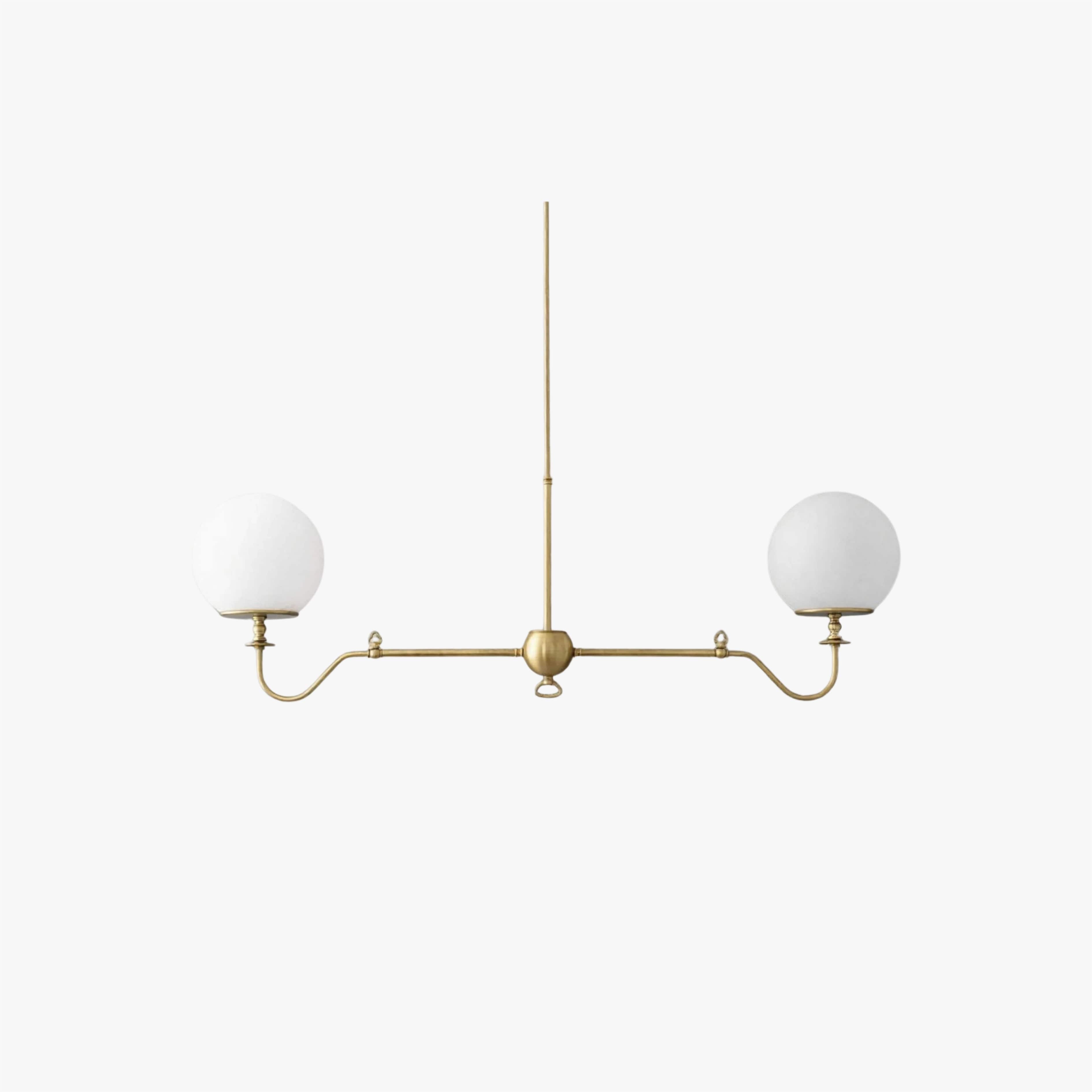 Pearl Glass Brass Chandelier