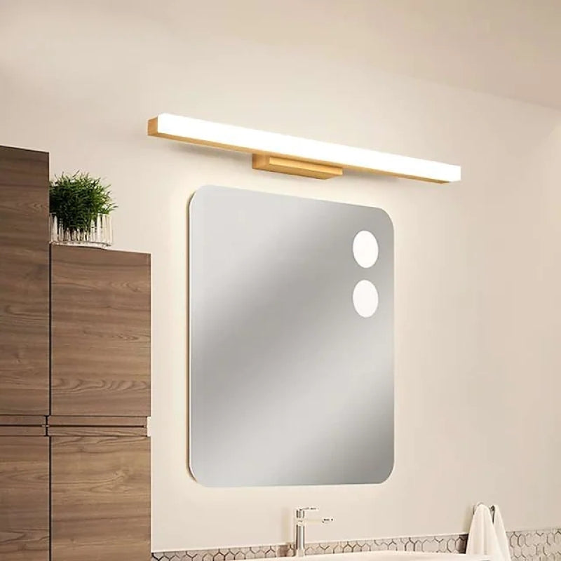 Arisha Modern Minimalist Linear Wooden Wall Lamp, Wood/Walnut