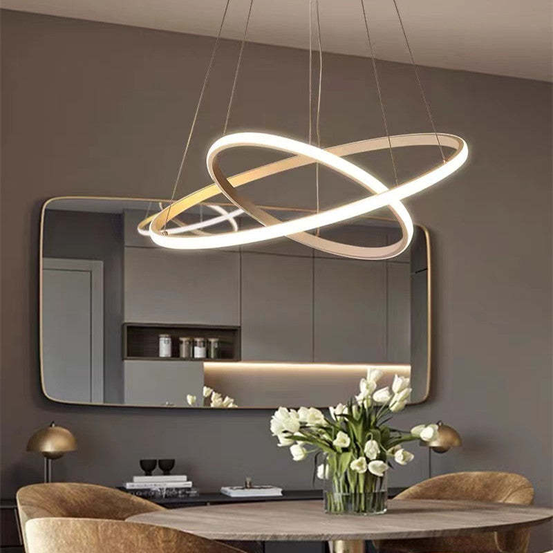 Arisha Modern Ring Metal/Silicon Pendant Light, 2/3/4 Rings