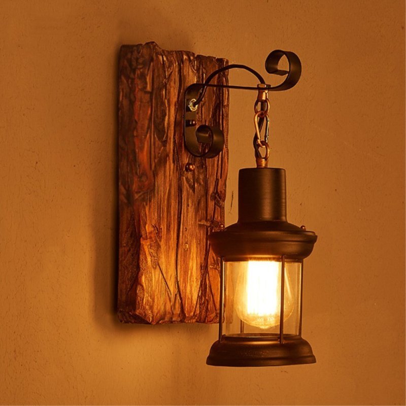 Epoch Vintage Lantern Wall Lamp Bronze - Letslighting