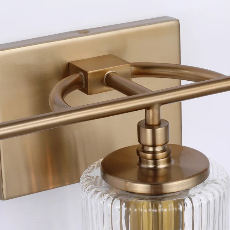 Haze 3-Light Ribbed Glass Wall Sconce
