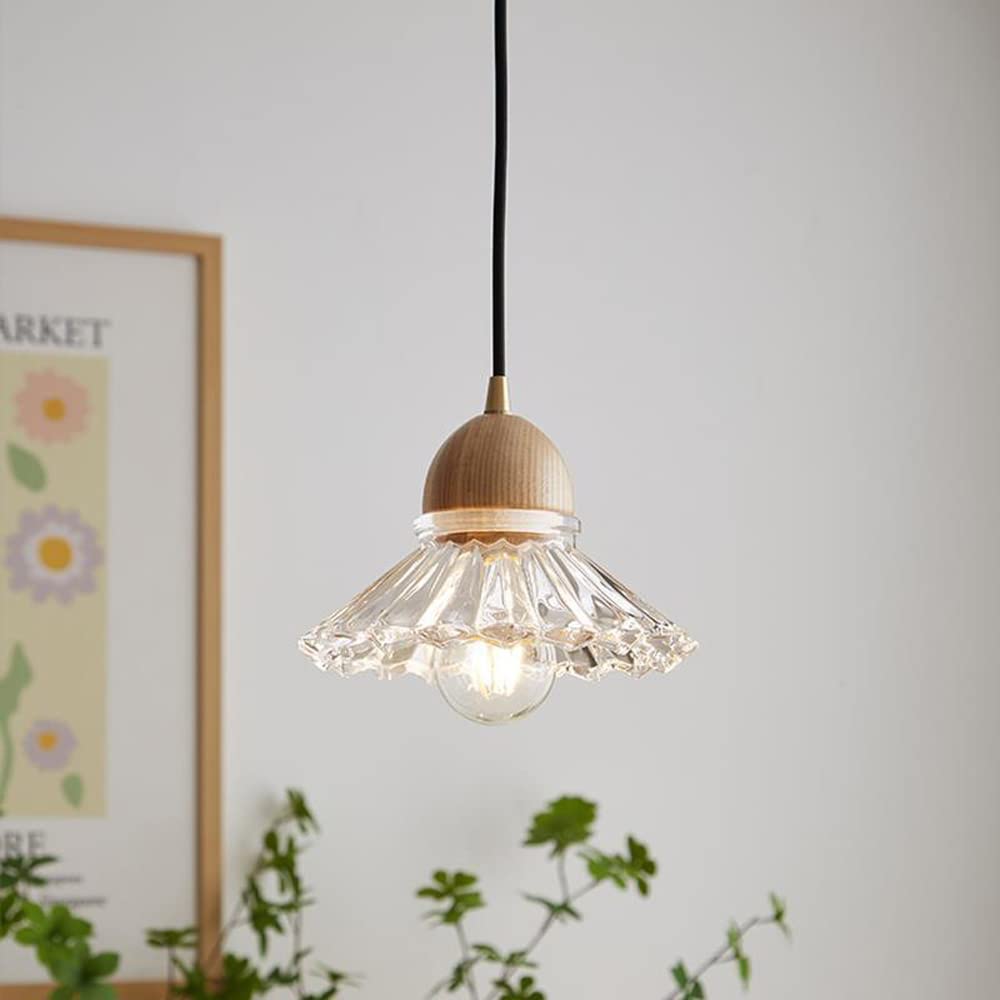 Valentina Retro Wood Pendant Light Glass Bedroom/Living Room/Dining Room - Letslighting