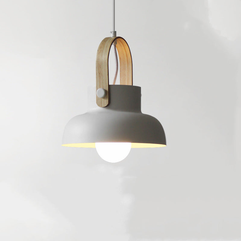 Valentina Vintage Pendant Light Black/Orange Metal/Wood Bedroom