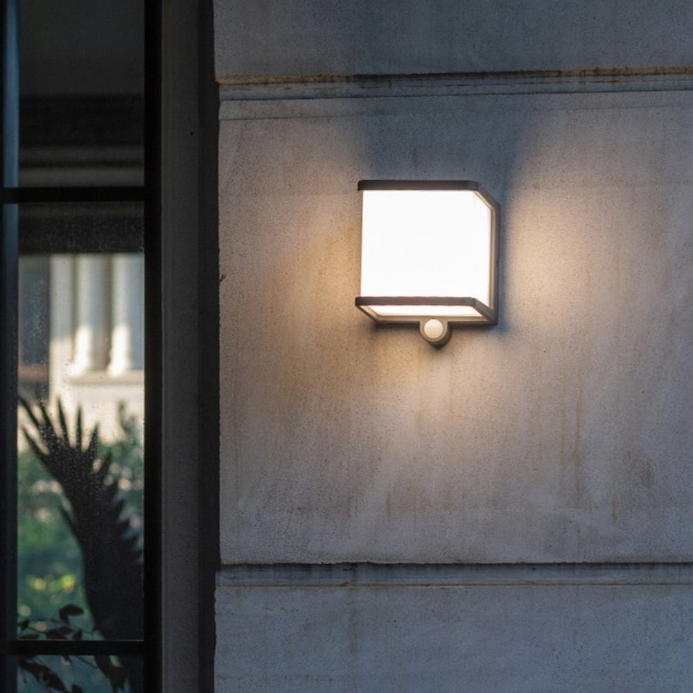 Ray Modern Minimalist Rectangular Acrylic Sensor Solar Outdoor Wall Lamp - Letslighting