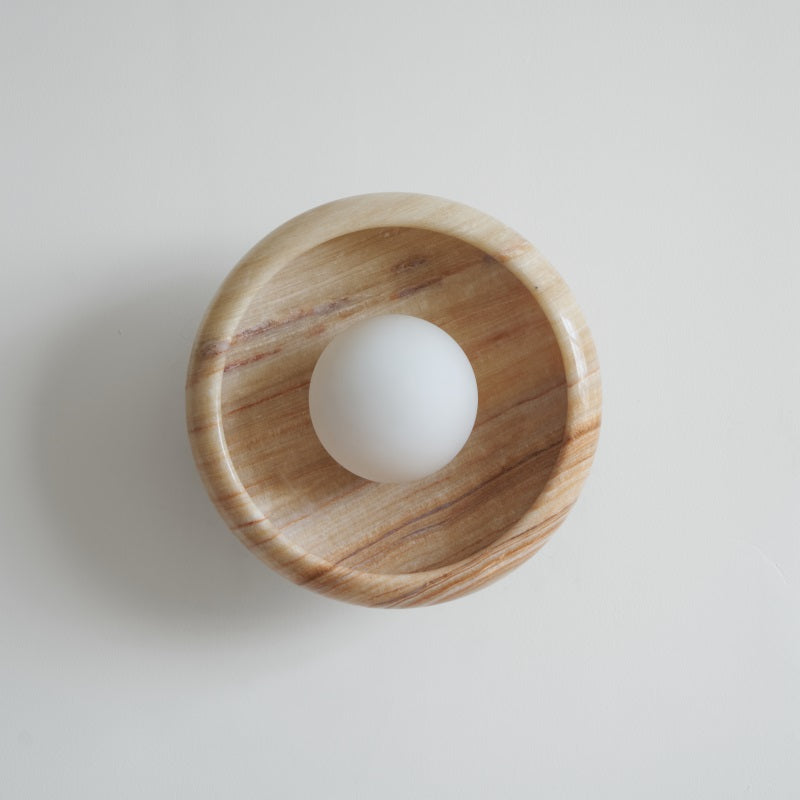 Piedra Modern Minimalist Marble Glass Wall Lamp - Letslighting