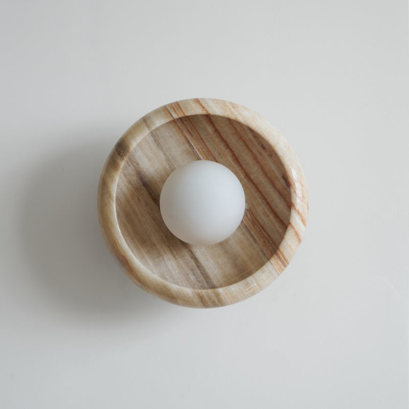 Piedra Modern Minimalist Marble Glass Wall Lamp - Letslighting