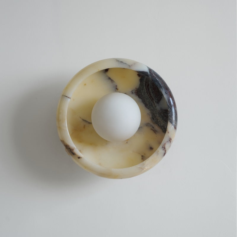 Piedra Modern Minimalist Marble Glass Wall Lamp - Letslighting