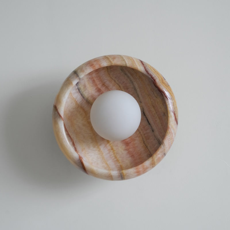 Piedra Modern Minimalist Marble Glass Wall Lamp - Letslighting