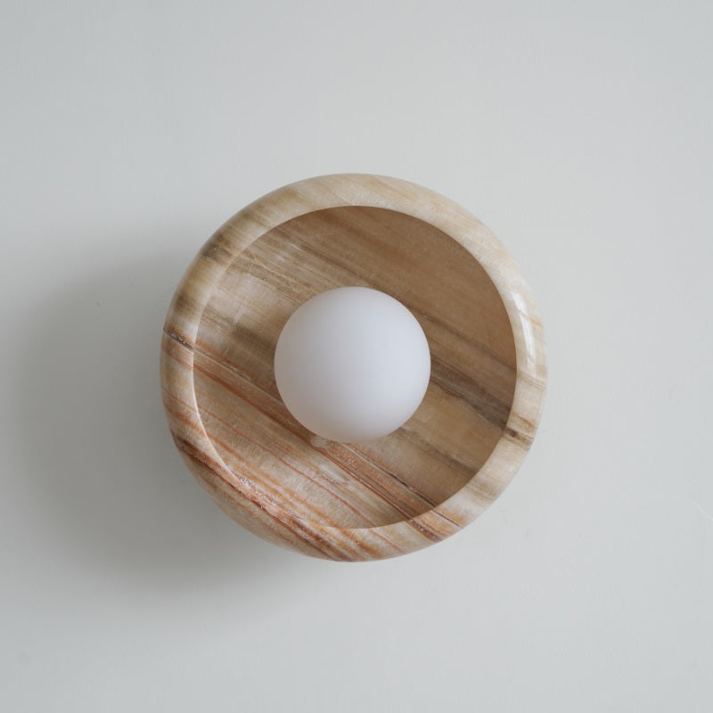 Piedra Modern Minimalist Marble Glass Wall Lamp - Letslighting