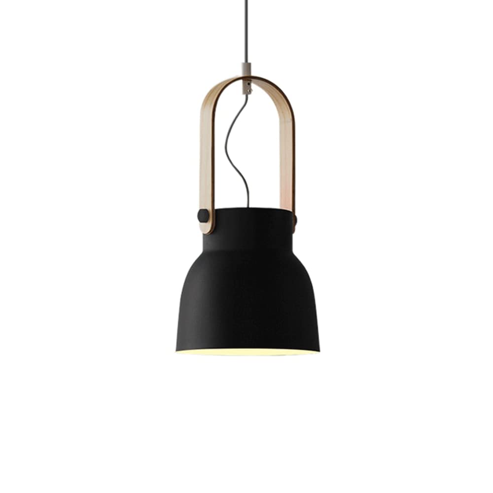 Valentina Vintage Pendant Light Black/Orange Metal/Wood Bedroom