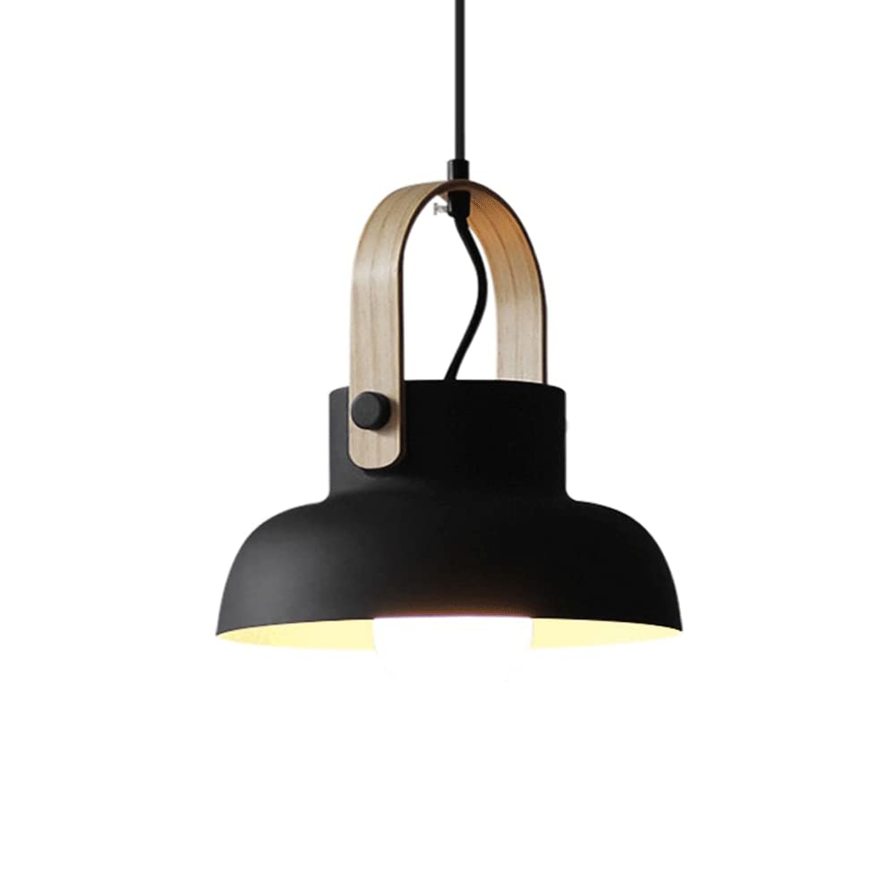 Valentina Vintage Pendant Light Black/Orange Metal/Wood Bedroom