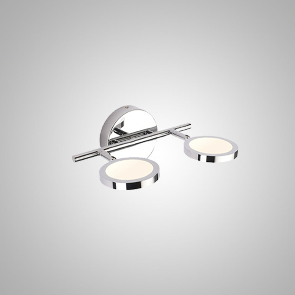 Arisha Modern Arc Wall Lamp Metal Acrylic Front Mirror Vanity