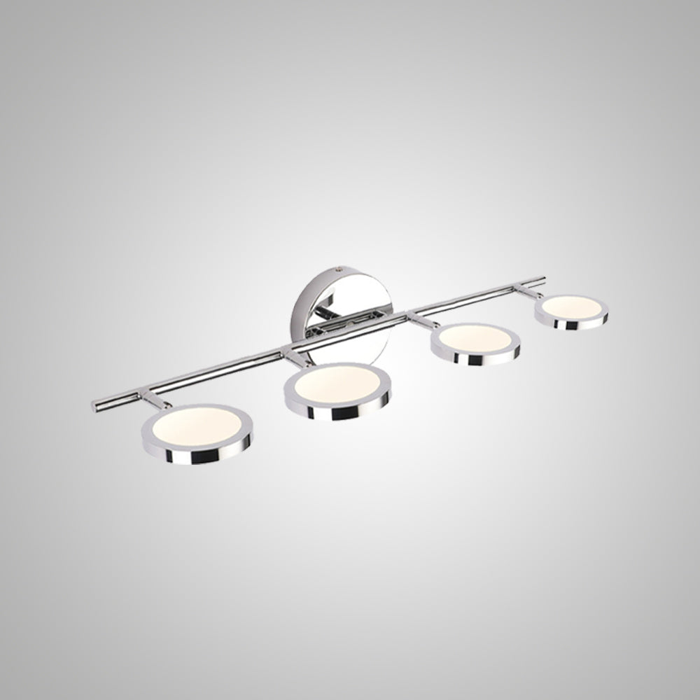 Arisha Modern Arc Wall Lamp Metal Acrylic Front Mirror Vanity