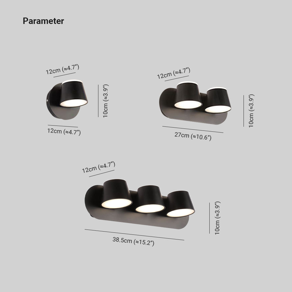 Arisha Modern Cylindrical Metal Mirror Front Wall Lamp