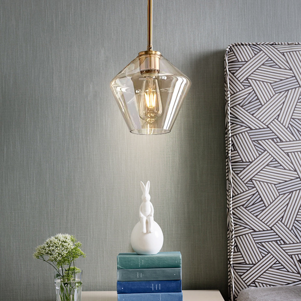 Valentina Pendant Light Clear Glass Bedroom - Letslighting
