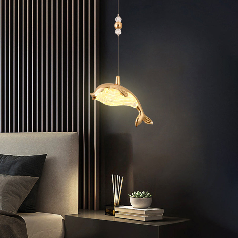 Arisha Modern Dolphin Metal Pendant Light Metal Acrylic - Letslighting