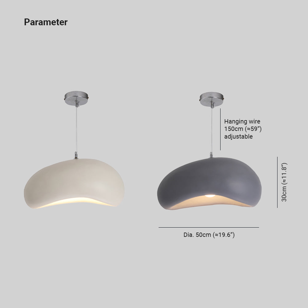 Avi Wabi Sabi Bread Shape Resin Pendant Light, 4 Color - Letslighting