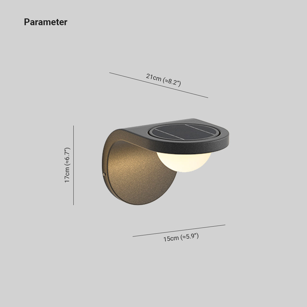 Orr Modern Arc Metal Acrylic Solar Waterproof Adjustable Outdoor Wall Lamp