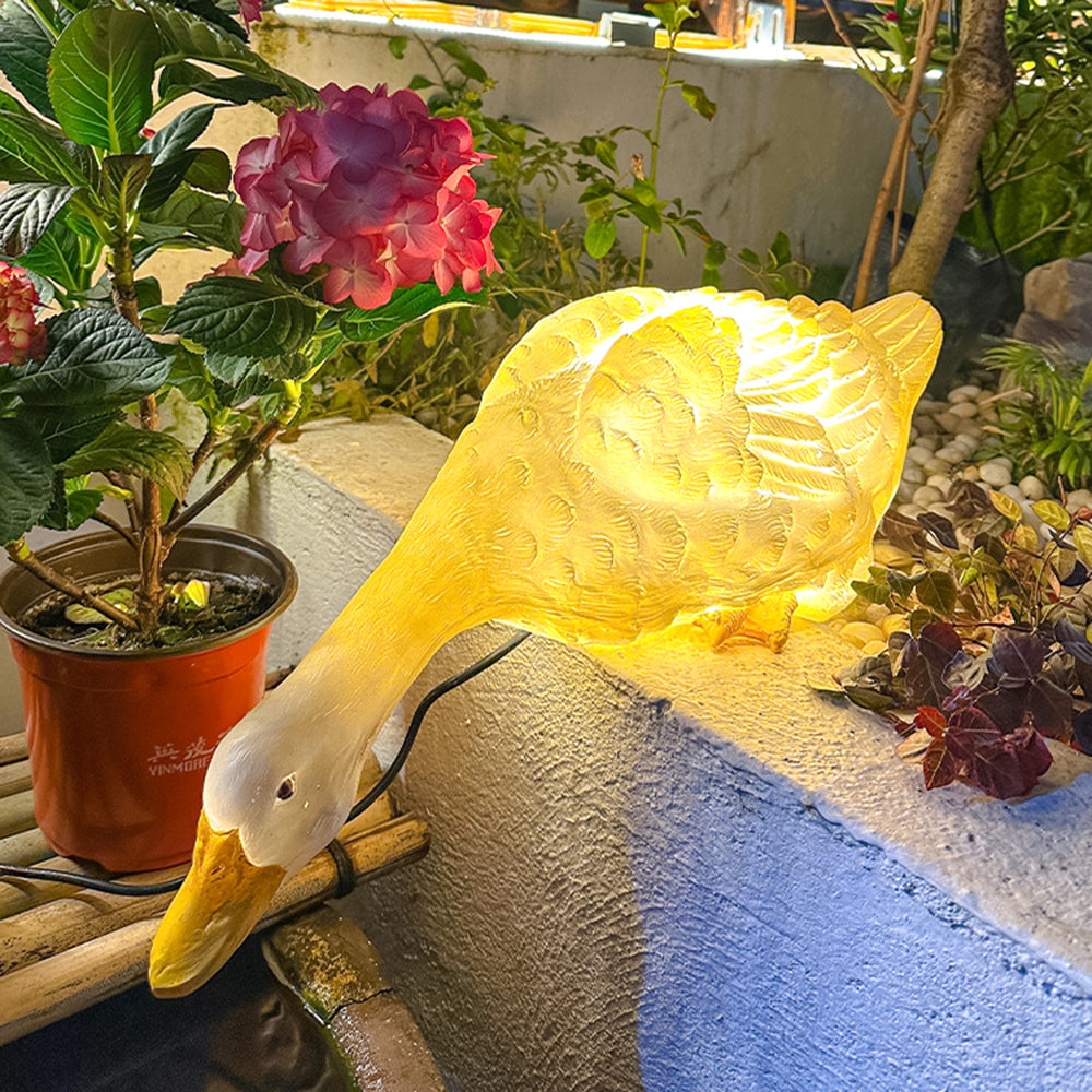 Arisha Modern Decorative Goose Resin Solar Garden Ground Light - Letslighting