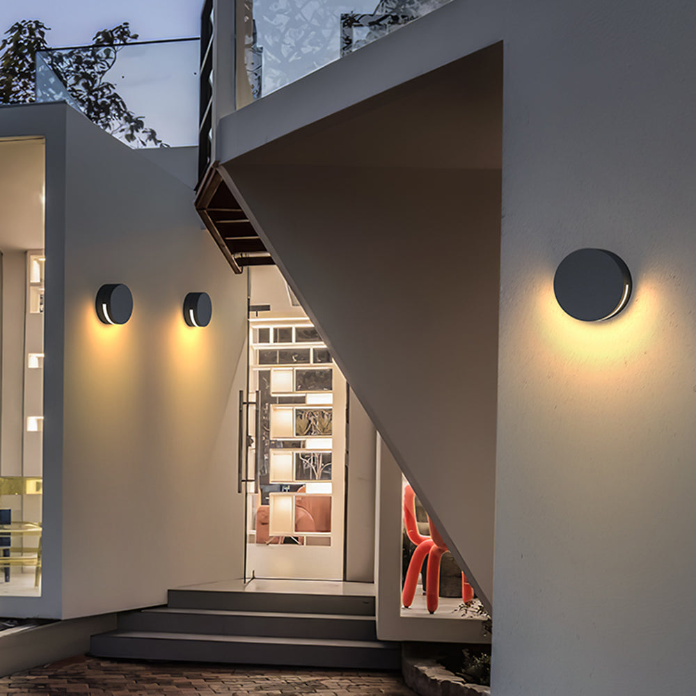 Ray Modern Minimalist Round Metal Glass Waterproof Outdoor Wall Lamp - Letslighting