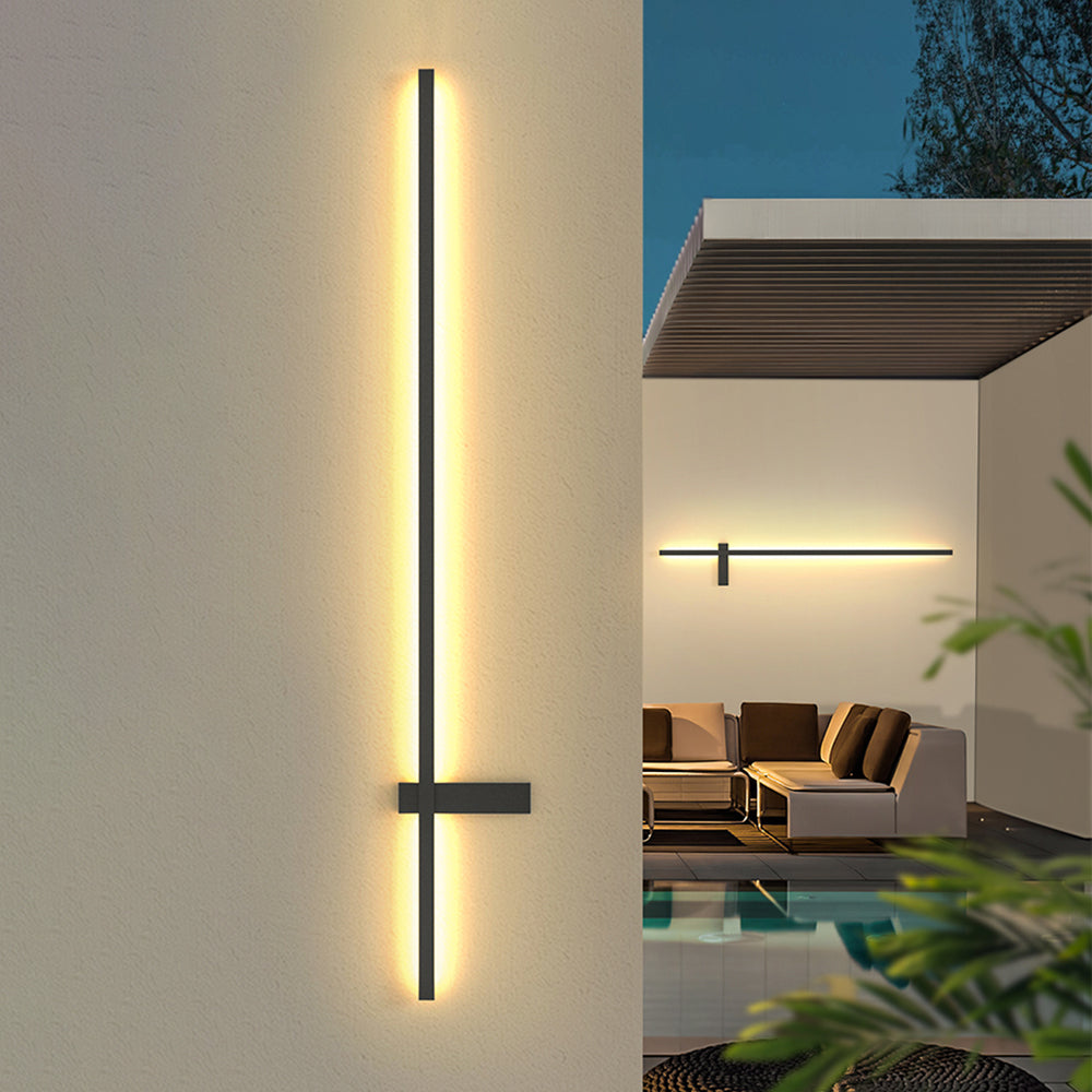 Arisha Minimalist Duo-Linear Metal Outdoor Wall Lamp