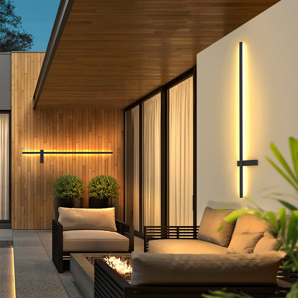 Arisha Minimalist Duo-Linear Metal Outdoor Wall Lamp