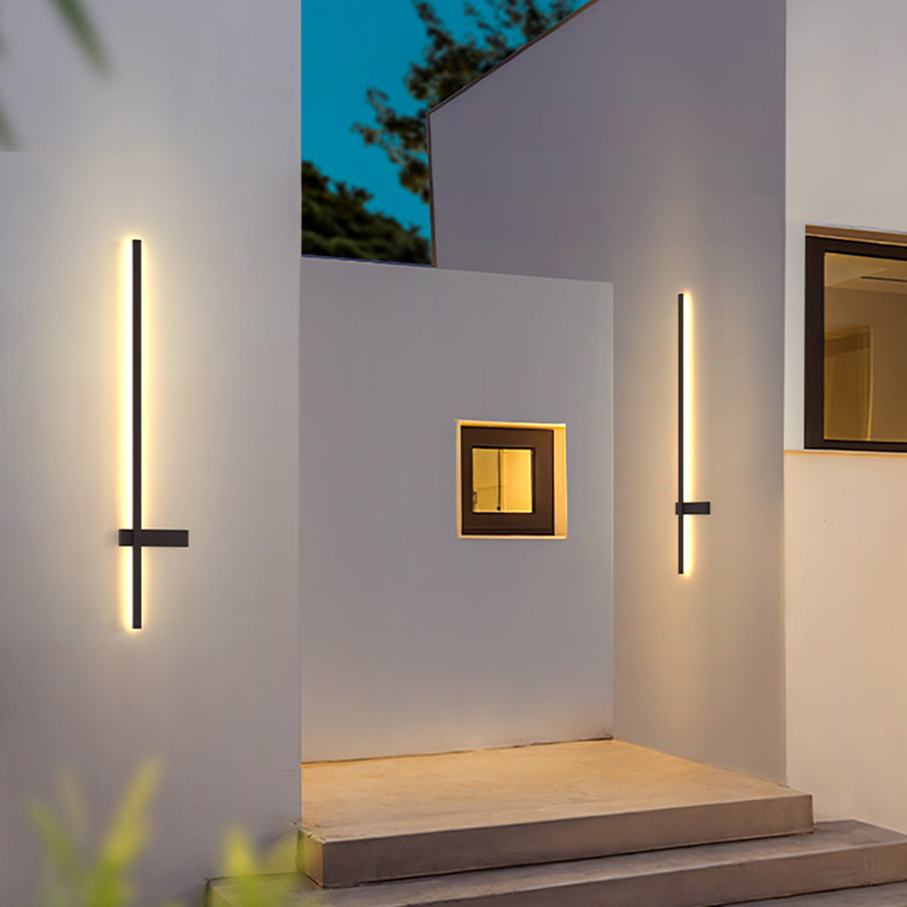 Arisha Minimalist Duo-Linear Metal Outdoor Wall Lamp