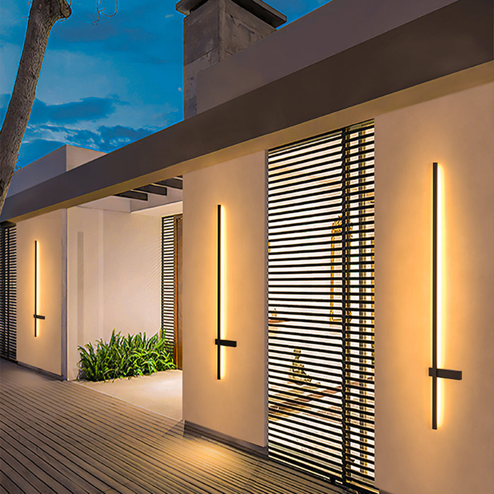 Arisha Minimalist Duo-Linear Metal Outdoor Wall Lamp