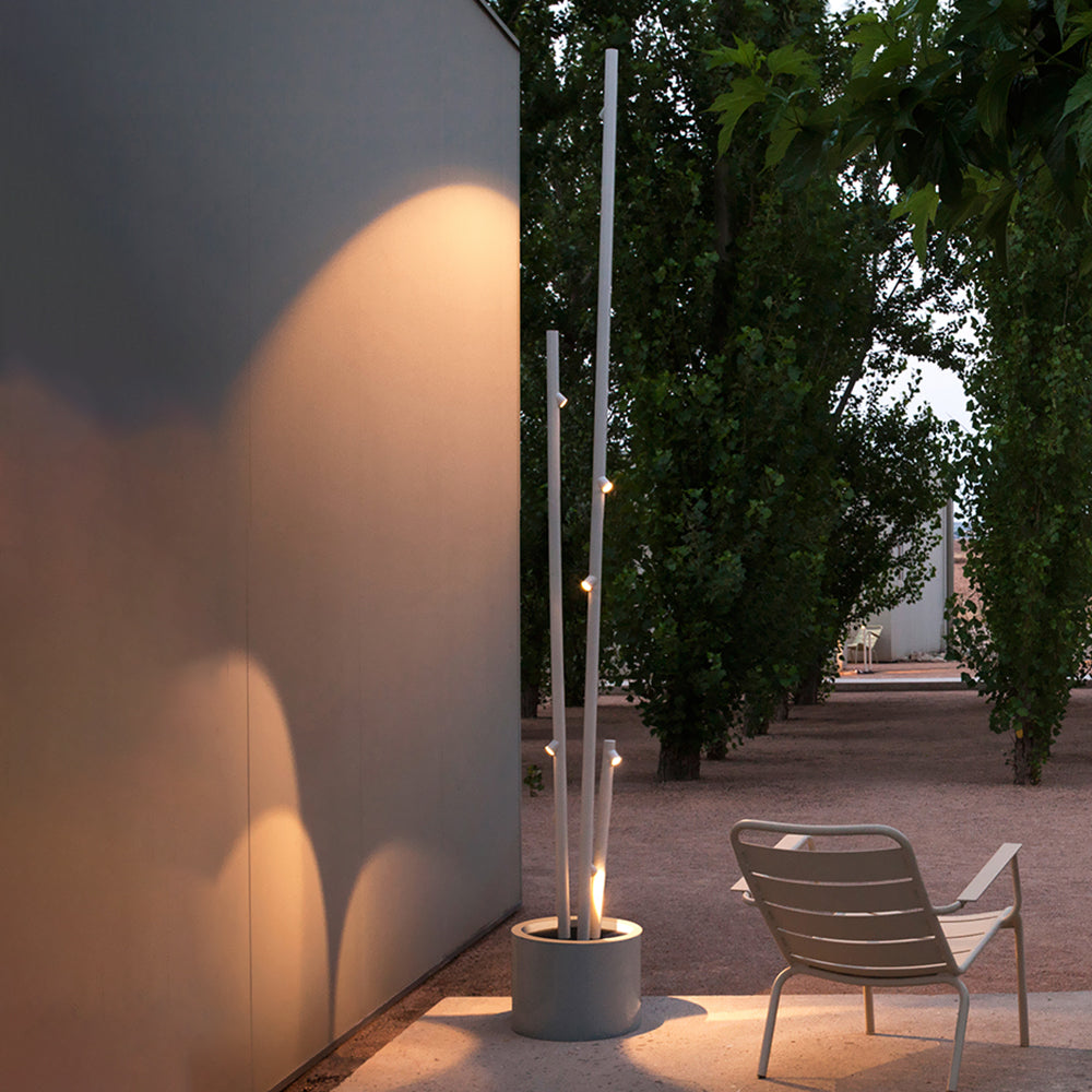 Arisha Bamboo Shape Metal&Glass Outdoor Floor Lamp